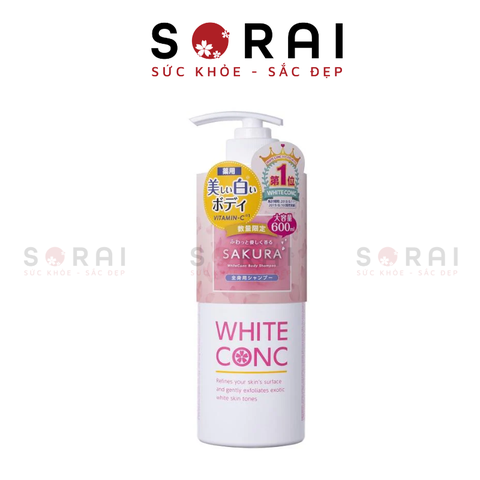 Sữa tắm trắng da White Conc Body Shampoo Nhật Bản hương anh đào 600ml