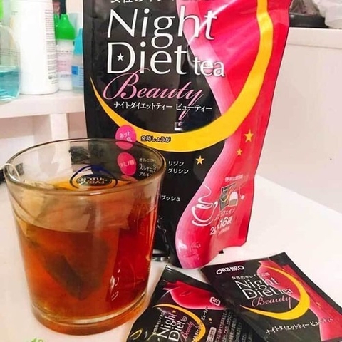 Trà giảm cân ban đêm Orihiro Night Diet Beauty bổ sung Collagen Nhật Bản 16 gói