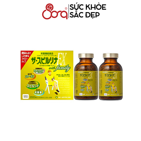 Tảo vàng Spirulina EX with Family set 2 2000 viên (mẫu mới)