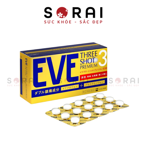 Viên giảm đau nhanh Eve 3 Shot Premium Nhật bản 60 viên
