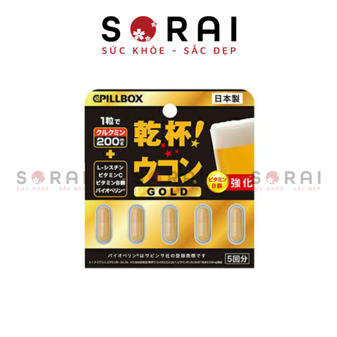 Giải rượu, thải độc gan Pillbox Gold 5 viên Nhật bản