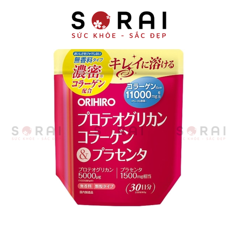 Bột bổ sung Collagen, nhau thai Orihiro Nhật Bản 11.000mg 210g