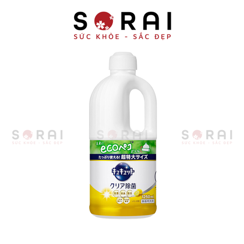 Nước rửa bát đậm đặc Kao Nhật Bản, 1250ml mẫu mới, hương chanh