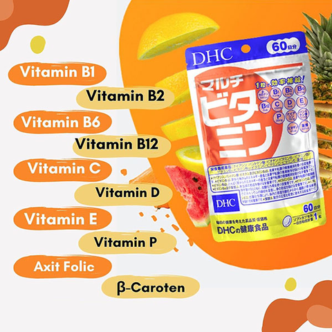 Viên uống DHC Multy Vitamin bổ sung Vitamin tổng hợp Nhật bản túi 60 viên 60 ngày