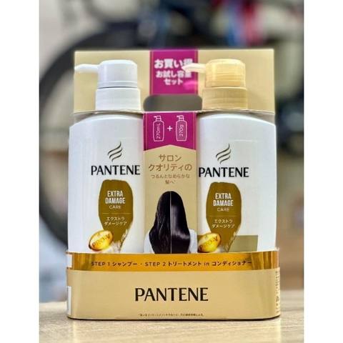 Set dầu gội xả Pantene Nhật Bản phục hồi tóc hư tổn 270ml (vàng)