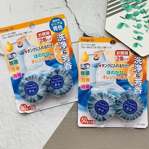 Set 2 viên thả bồn vệ sinh Toilet Nhật Bản hương cam