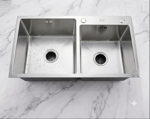 CHẬU RỬA 2 HỐ LỆCH DC116L