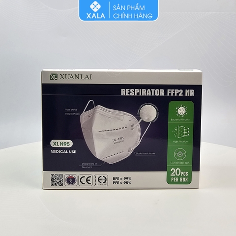Khẩu trang N95 Xuân Lai MÀU TRẮNG (Hộp 20 chiếc)