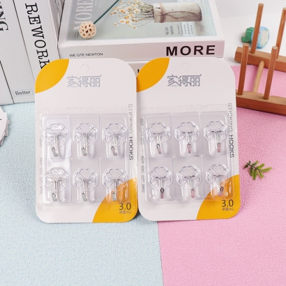 [ Đồng giá 19k] Móc dán tườngsáu móc không dấu vết trong suốt