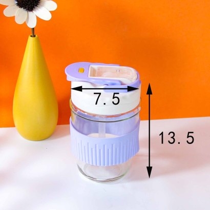 [ Đồng giá 19k] cốc thuỷ tinh có nắp đậy và ống hút