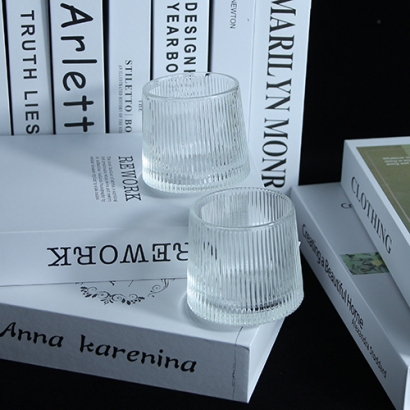 [ Đồng giá 19k] Cốc ly thuỷ tinh hoạ tiết sọc dọc