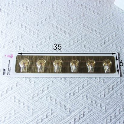 [Đồng giá 19k] Móc dán tường liền 6 móc inox mạ vàng