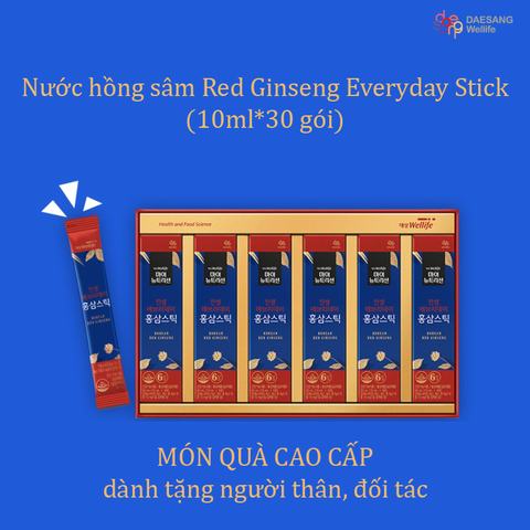 Nước hồng sâm Hàn Quốc Everyday Red Ginseng Stick Daesang Wellife Hộp 30 góix10g
