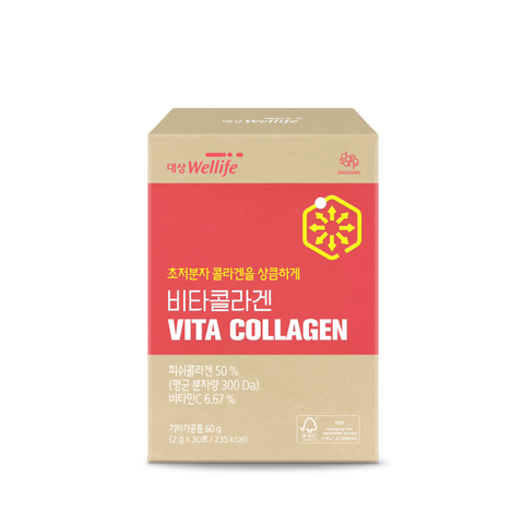 Bột bổ sung Collagen Hàn Quốc Daesang Wellife Make me Vita Collagen Hộp 2gx30 gói