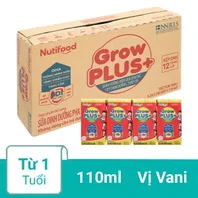 hùng 48 hộp sữa dinh dưỡng pha sẵn NutiFood Grow Plus+ vani hộp 110ml
