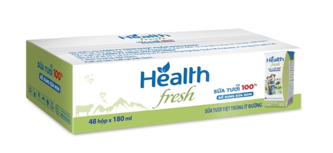 Thùng sữa tươi tiệt trùng Health Fresh ít đường 180ml