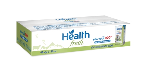 Thùng sữa tươi tiệt trùng Health Fresh ít đường 110ml