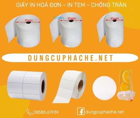 Giấy in hóa đơn + in tem