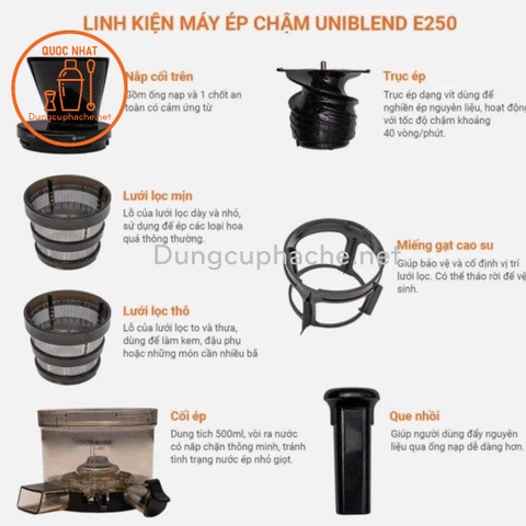 Máy ép chậm Uniblend E250 +8%