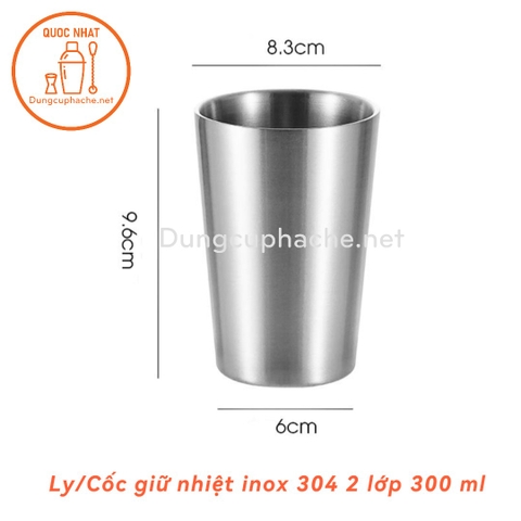 Ly/Cốc giữ nhiệt inox 304 2 lớp 300ml -Hộp 5c +10%