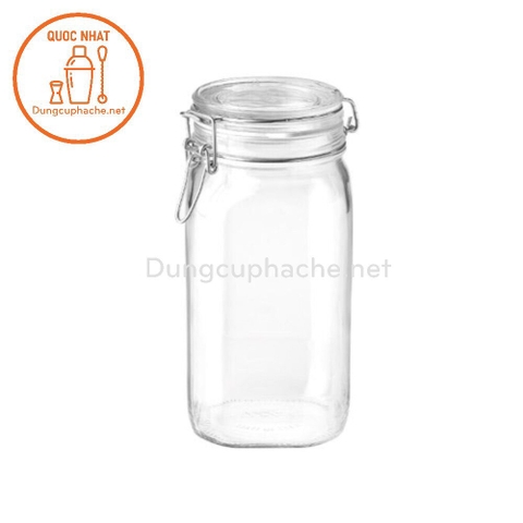 Hũ thủy tinh nắp gài dáng VUÔNG 2000ml - T12 -K