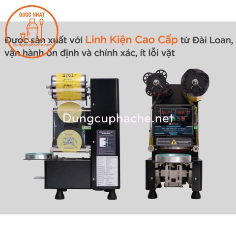 Máy dập màn ly cốc tự động Unibar UBS-810 (dập nắp cốc 1000ml) +10%
