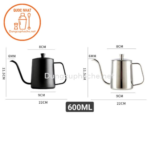 Ấm rót cafe pour over 600ml INOX (dùng bếp) - K