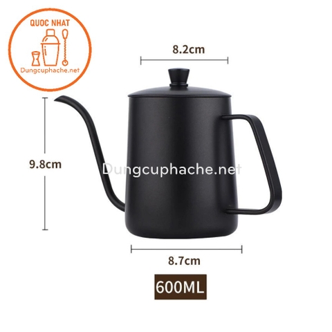 Ấm rót cafe pour over 600ml màu Đen (dùng bếp) -K