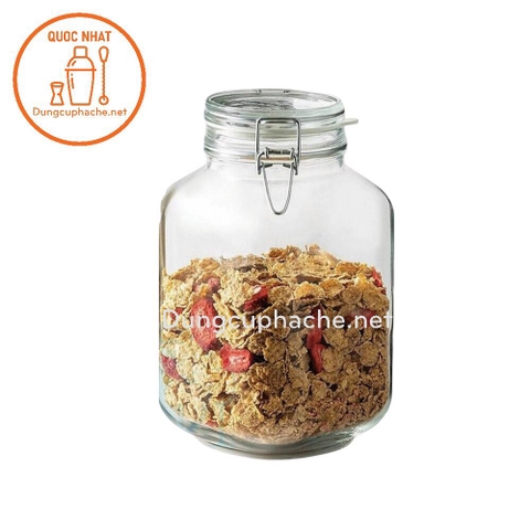 Hũ thủy tinh nắp gài dáng VUÔNG 3000ml - T12 -K