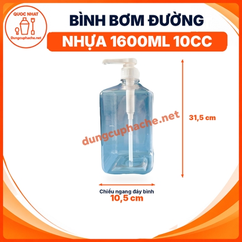Bình bơm đường nhựa 1600ml 10cc (có vòi) +8%