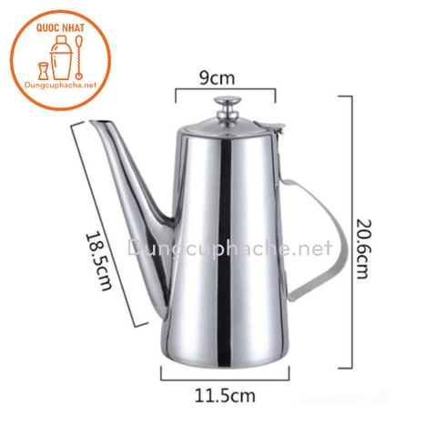 Bình rót trà inox cổ cao 2 LÍT  +10%