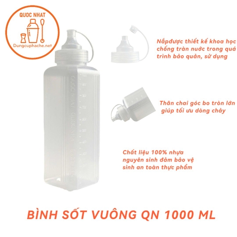 Bình sốt vuông QN 1000ml (mẫu mới) +8%(QC120)