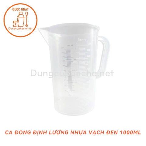 Ca đong nhựa PP Vạch đen 1 Lít +8% (MỚI)