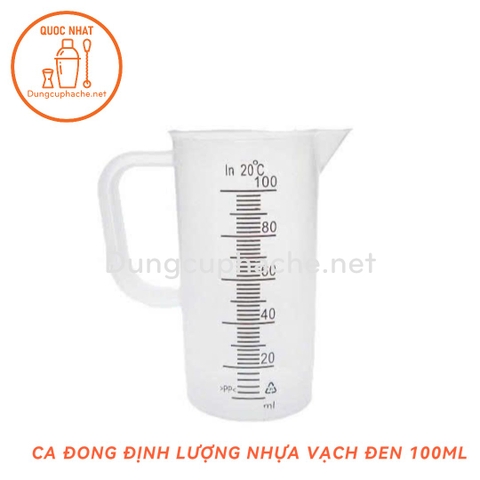 Ca đong nhựa PP Vạch đen 100ml +8% (MỚI)