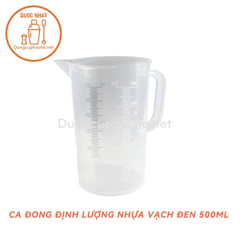 Ca đong nhựa PP Vạch đen 500ml +8% (MỚI)