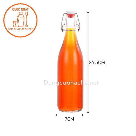 CHAI thuỷ tinh nút gài dáng Tròn 500ml - T40 -K