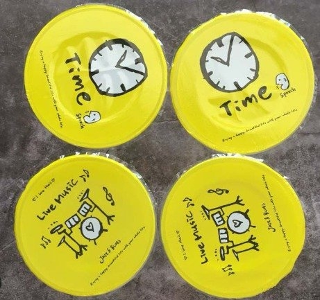 Cuộn màng dập cốc 2400ly Mẫu 5 (Time Vàng) - T12 +8%