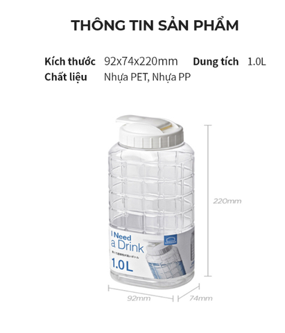 Bình nước LocknLock  Jug 1,0 Lít (HAP810) - T24 +8%
