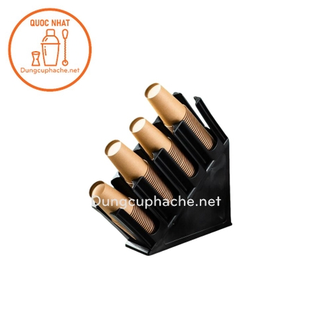 Kệ nhựa NGHIÊNG đựng ly 4 ngăn - T6 +8%
