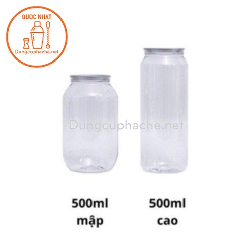 Lon nhựa unibar kèm nắp xé 500ml Lon MẬP (B)- T100 -8%