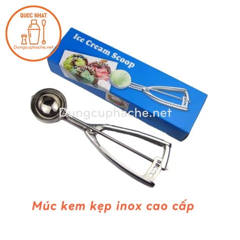 Múc kem inox dạng bóp nhỏ dày size 24 - 5cm +8%