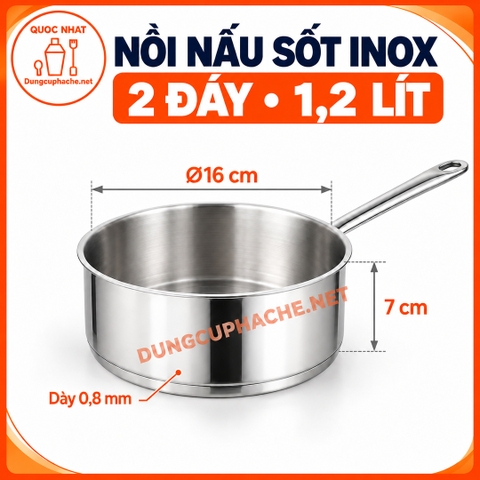 Nồi nấu sốt inox (2 đáy) 1.2L - 101603 +8%