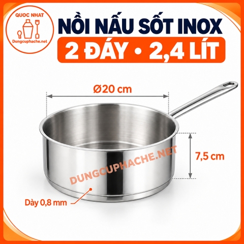 Nồi nấu sốt inox (2 đáy) 2.4L - 101605 +8%