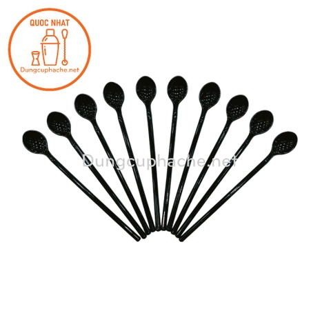 Thìa nhựa sinh tố ĐEN loại dày đẹp - Túi 10c +8%