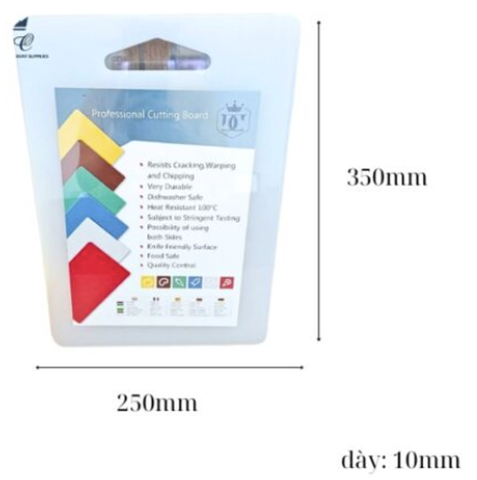 Thớt nhựa chữ nhật 25x35cm dày 1cm +8%