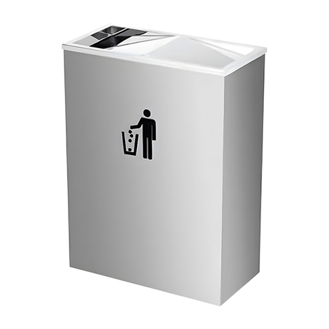 Thùng rác inox nắp lật chữ nhật +8%