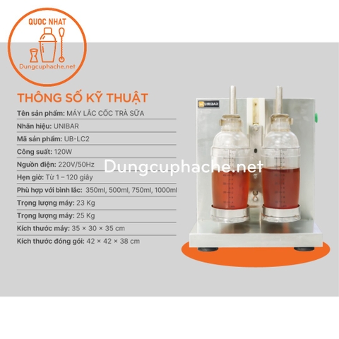 Máy lắc cốc trà sữa Unibar UB-LC2 +10%