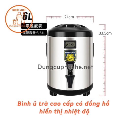 Bình ủ trà giữ nhiệt cao cấp có đồng hồ 6 lít - T12 -10%
