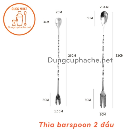 Thìa barspoon 2 đầu DÀI - 32cm +10%