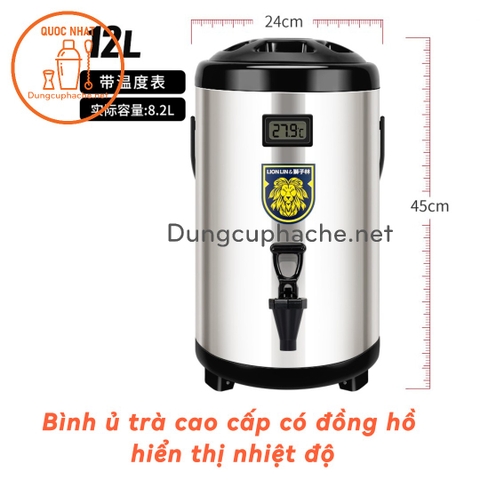 Bình ủ trà giữ nhiệt cao cấp có đồng hồ 12 lít - T8 -10%